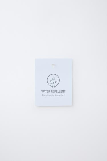 WATER-REPELLENT PUFFER COAT WITH LABEL - Green by Zara - Image 8