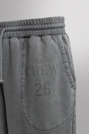 WASHED TRAINING JOGGER SHORTS - Grey / Blue by Zara - Image 8