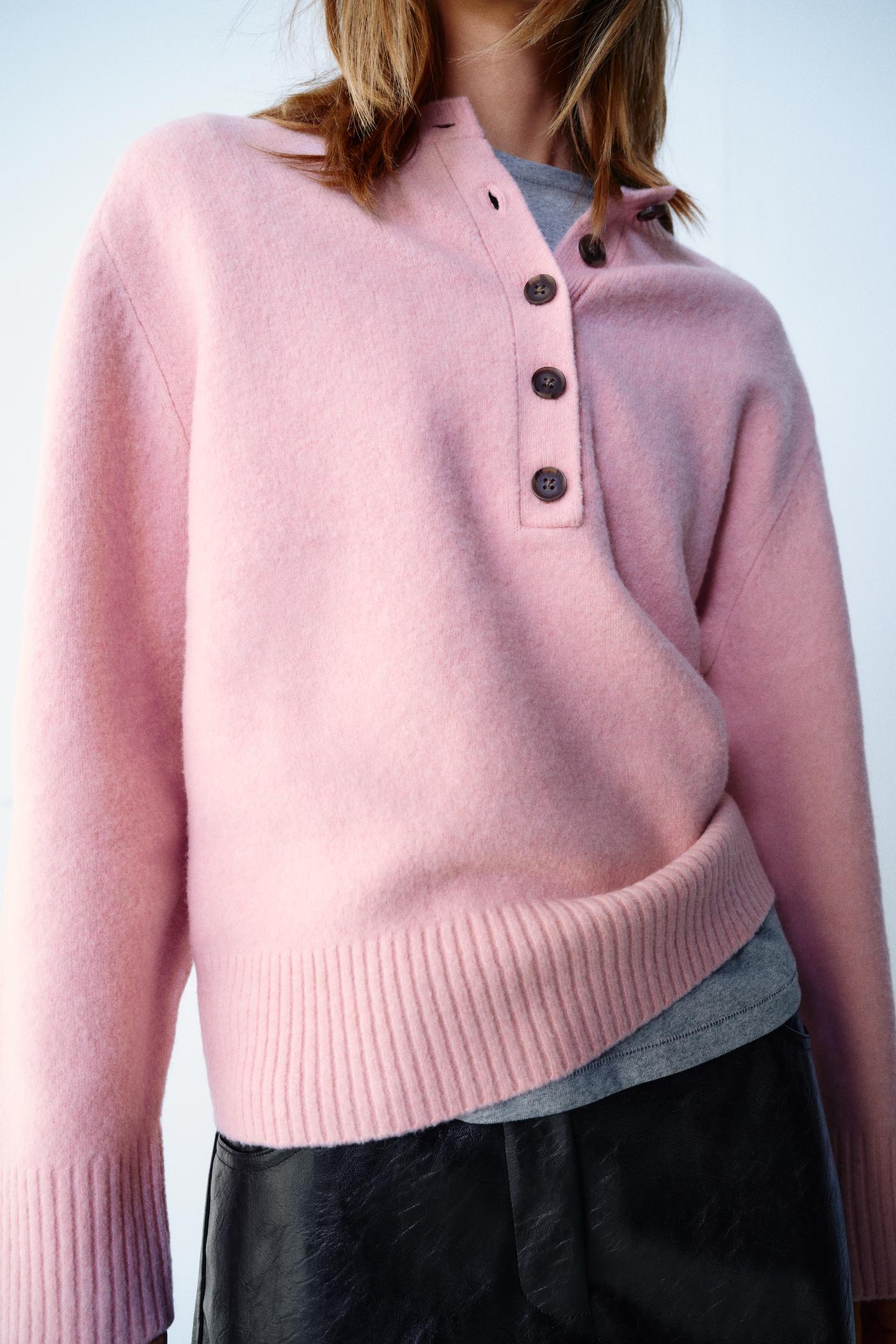 Женский свитер Zara Soft Touch Knit, цвет: Розовый — фото 3
