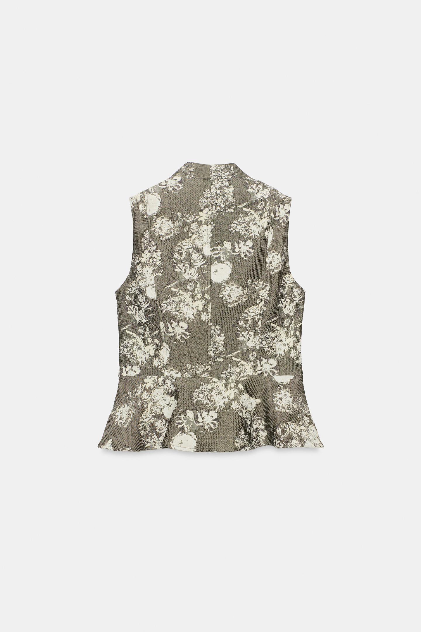 Женский жилет Zara Jacquard Vest, цвет: Серо-коричневый серый — фото 5