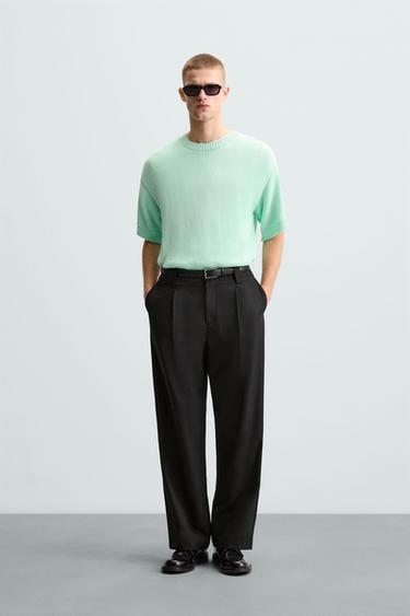 TEXTURED KNIT T-SHIRT - Sea green by Zara - Image 0