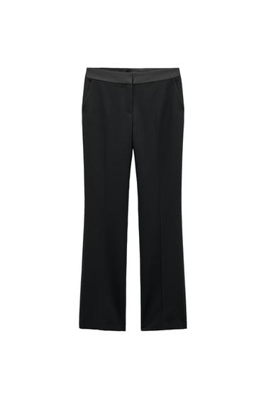 SATIN CONTRAST WAISTBAND TUXEDO TROUSERS