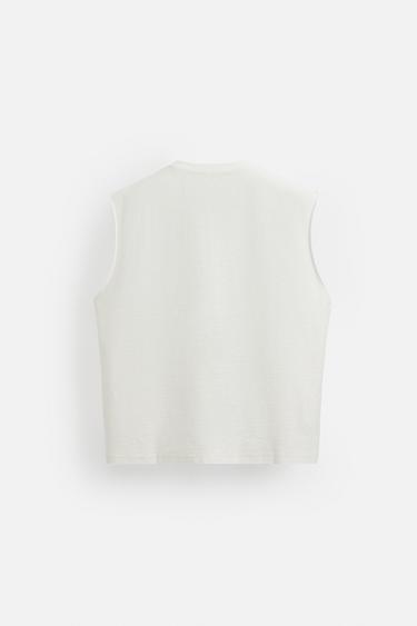 WASHED PRINT TANK TOP - Oyster-white by Zara - Image 7