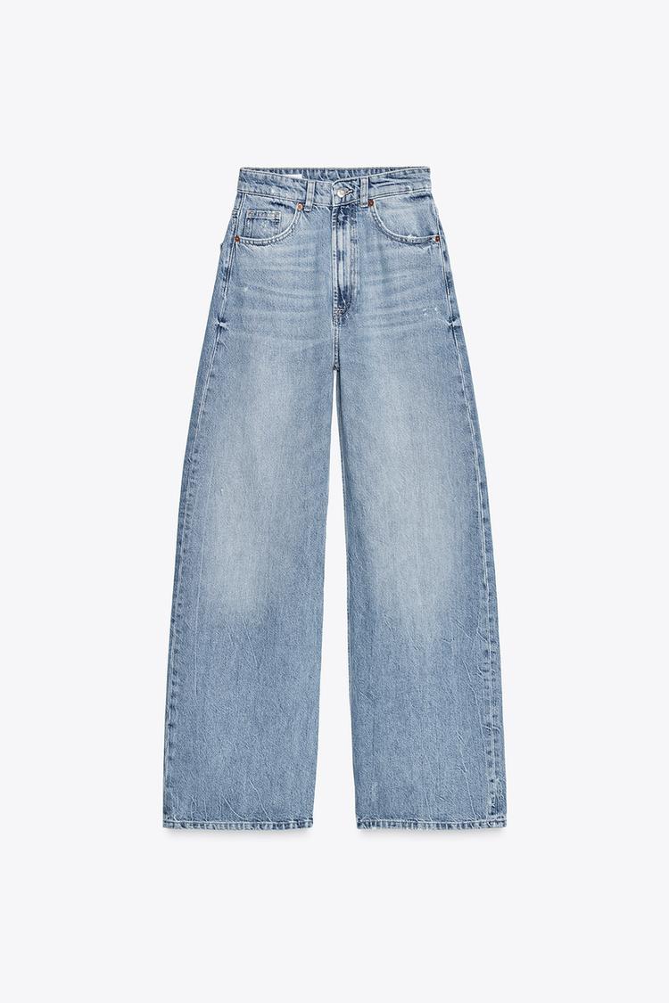 TRF EXTRA WIDE-LEG HIGH-WAIST JEANS Light blue ZARA Thailand