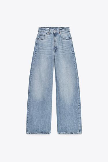 TRF EXTRA WIDE-LEG HIGH-WAIST JEANS - Light blue by Zara - Image 4