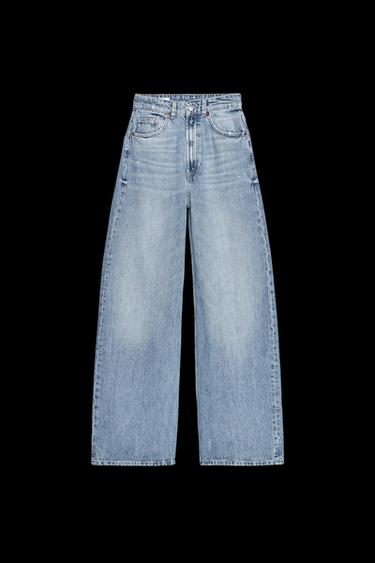 JEANS TRF EXTRA WEITES BEIN HOHER BUND - Hellblau von Zara