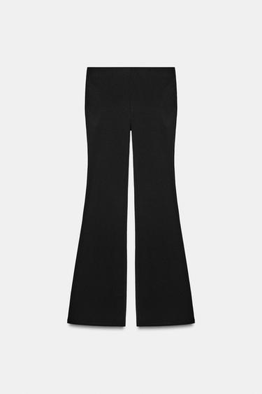 بنطلون FLARE مطاطي منقط - أسود by Zara