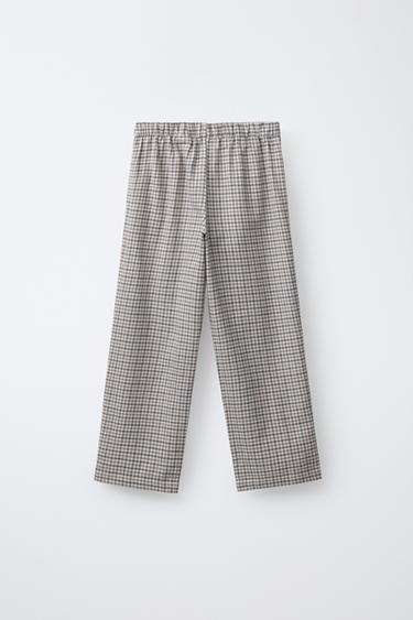 6-14 ANS/ PYJAMA COMBINÉ À CARREAUX - Marron clair de Zara - Image 4