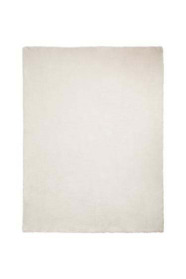 FAUX FUR THROW - Oyster-white by Zara