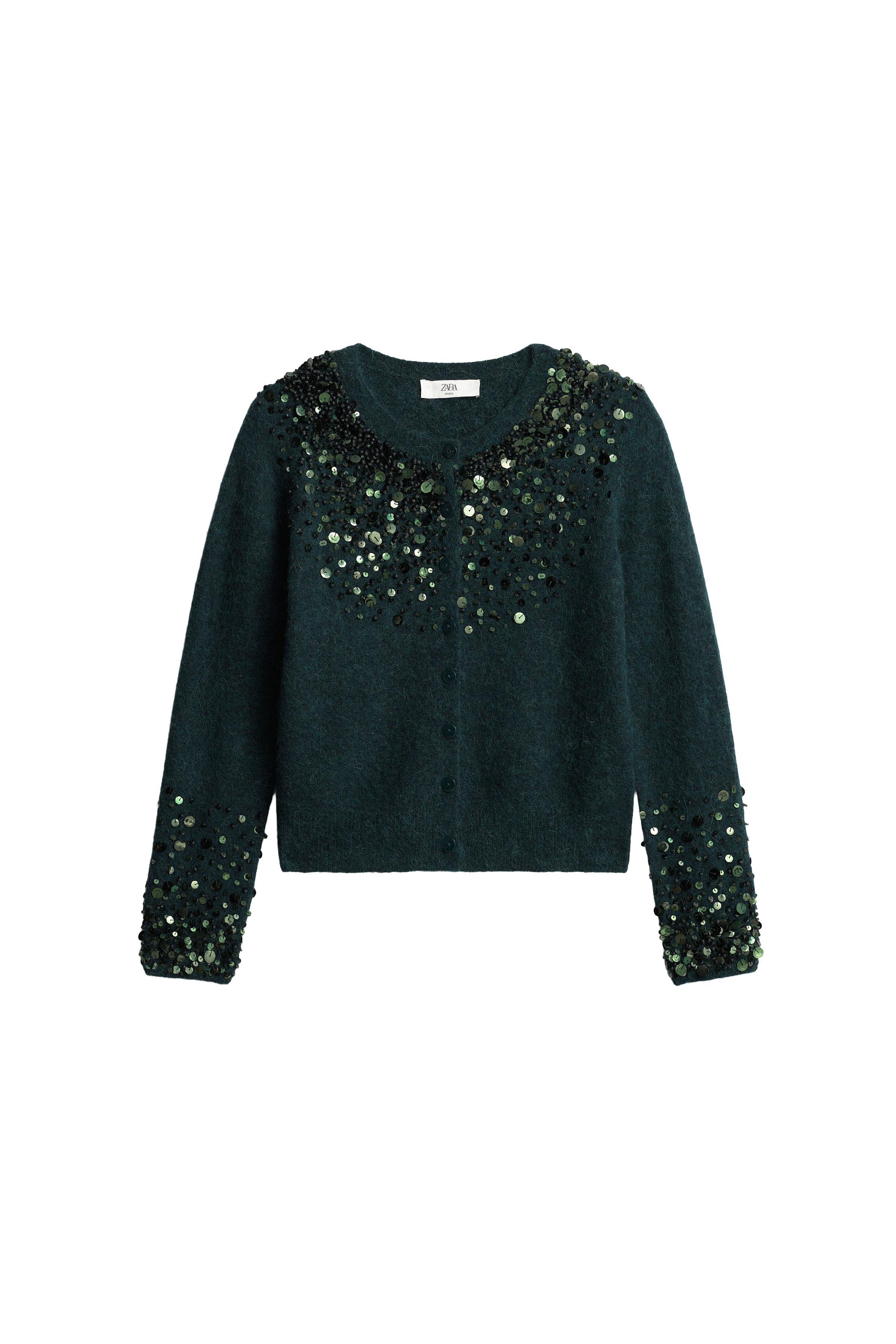 GILET AVEC LAINE ET ALPAGA SEQUINS ÉDITION LIMITÉE