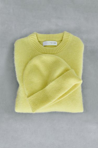 STORIESZ - 100% CASHMERE KNIT JUMPER AND BEANIE - Peach by Zara