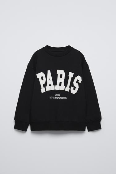 ТОЛСТОВКА С НАДПИСЬЮ PARIS — ЧЕРНЫЙ от Zara — изображение 0