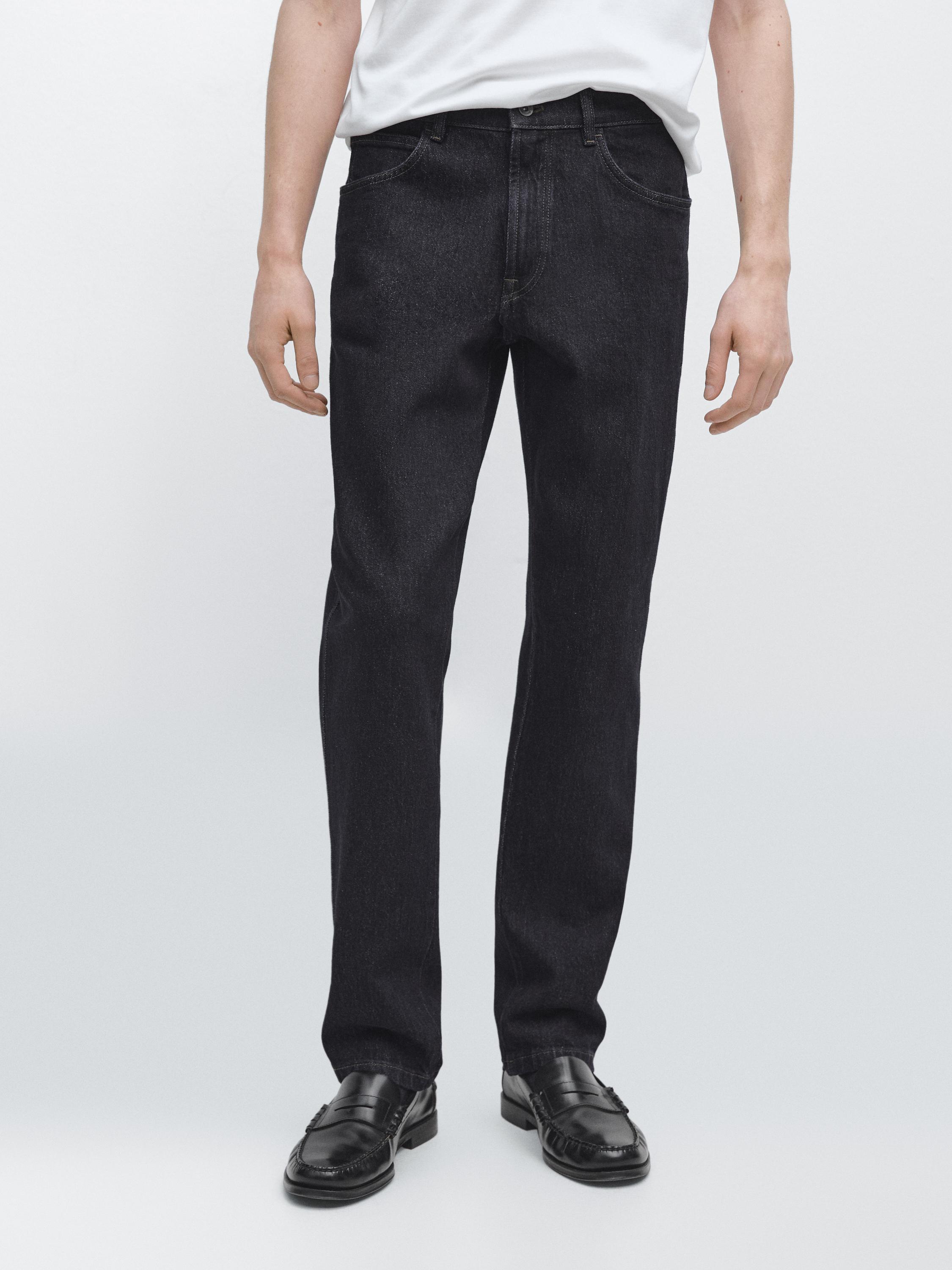 Rinse wash tapered fit jeans