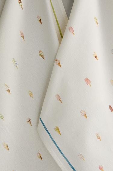 PACK OF COTTON ICE CREAM TEA TOWELS (PACK OF 2) - Bluish by Zara - Image 3