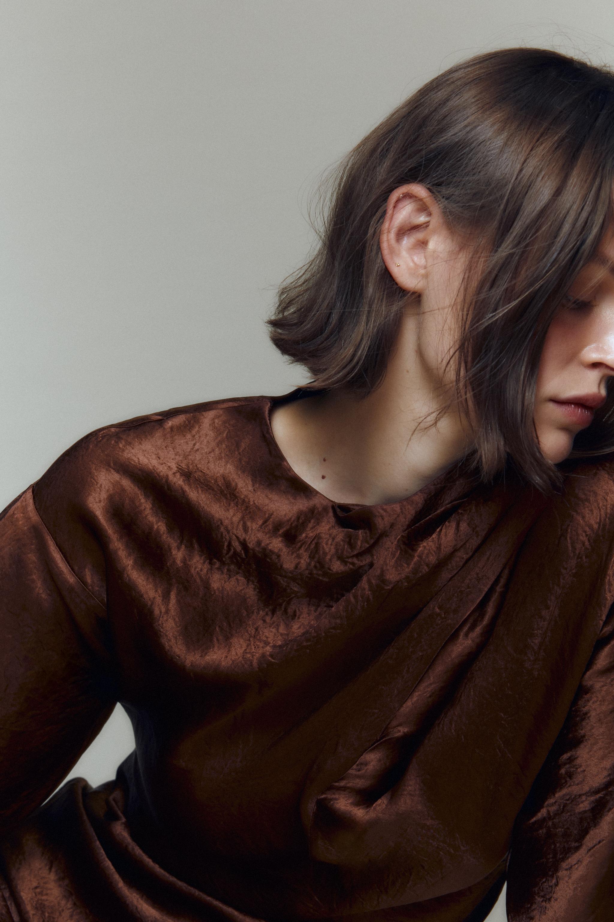 ROBE MIDI EFFET FROISSÉ PLIS