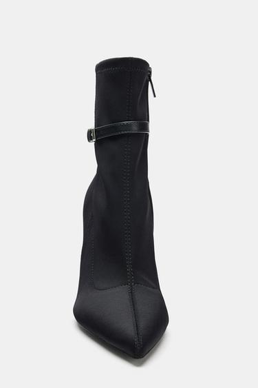 HEELED ANKLE BOOTS WITH BUCKLE - Black by Zara - Image 4