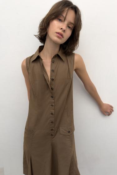 MIDI SHIRT DRESS - Tobacco by Zara - Image 2