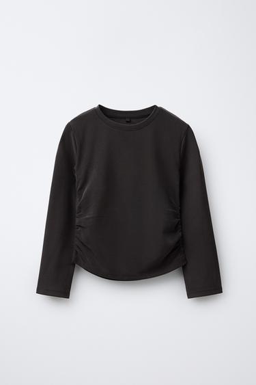 CAMISETA SPORTY FRUNCES - Gris de Zara - Imagen 0