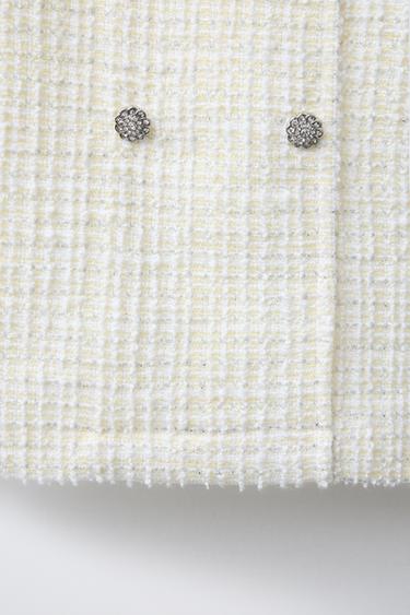 T-SHIRT STRUCTURE BOUTONS BIJOUX - Écru de Zara - Image 3
