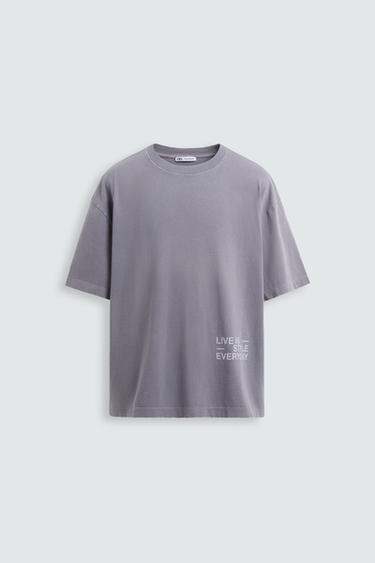 CAMISETA ESTAMPADOS COMBINADOS - Morado de Zara