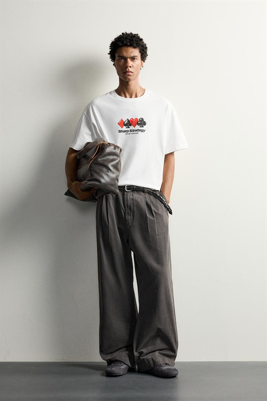 RELAXED FIT PLAYING CARD PRINT T-SHIRT