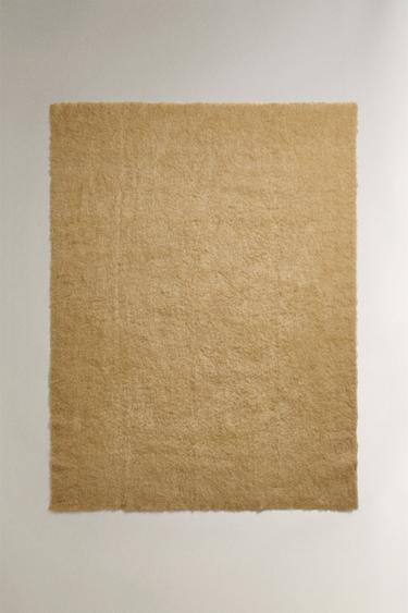 Zara PLAIN CARDED WOOL BLANKET - Beige