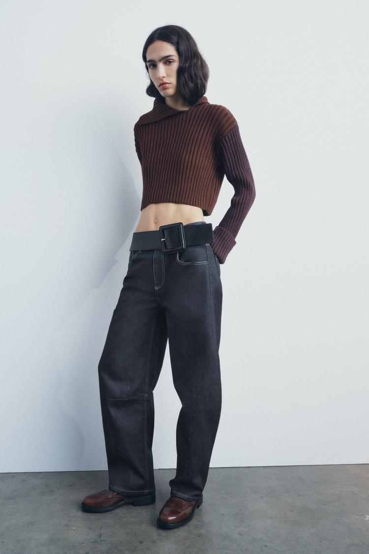 Jeans Pulli Von Zara Cropped Pullover Only Long Pullover RIBBED