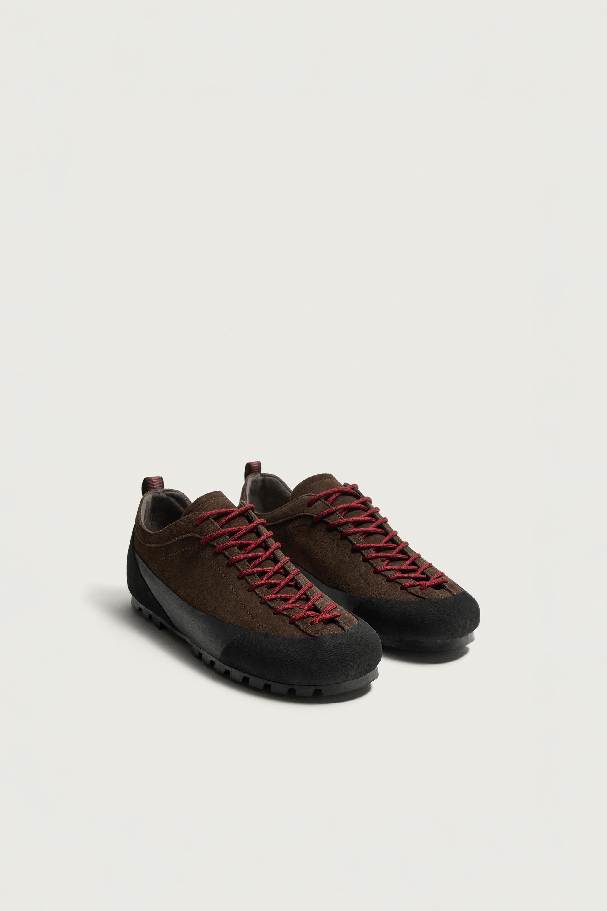 AARON LEVINE X ZARA LEATHER SNEAKERS — Brown