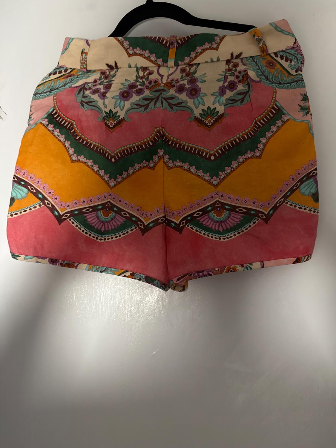 PRINTED LINEN BLEND SHORTS - Image 2