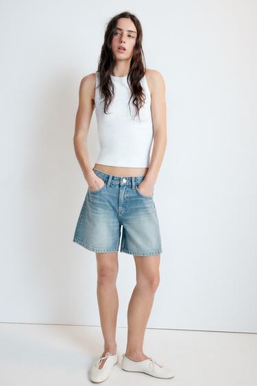 TOP DE ALÇAS COM NERVURAS - Branco da Zara