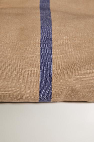 STRIPED LINEN AND COTTON TOPPER - Light beige by Zara - Image 2