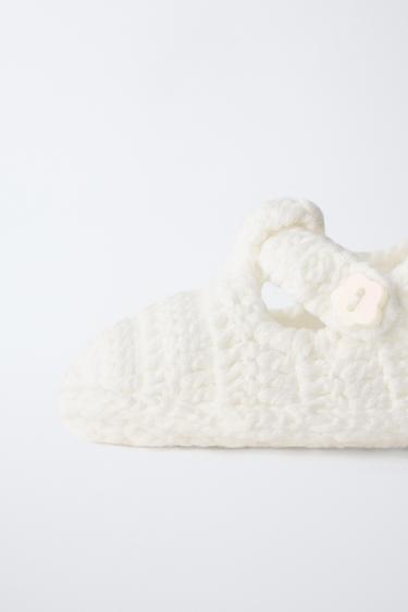 CHUNKY KNIT BOOTIES - Ecru White by Zara - Image 5