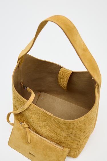 BRAIDED SPLIT SUEDE BAG - Yellow by Zara - Image 8