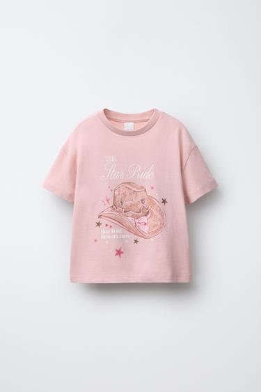 CAMISETA ESTAMPADA COWBOY - Rosa de Zara - Imagen 0