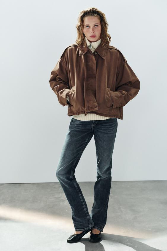 TAB CAPE JACKET - Brown by Zara - Image 0