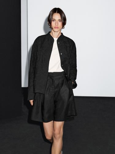 Zara 100% cotton oversize bomber jacket - Black