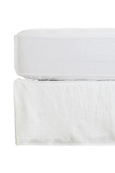 FADED LINEN VALANCE SHEET - White by Zara
