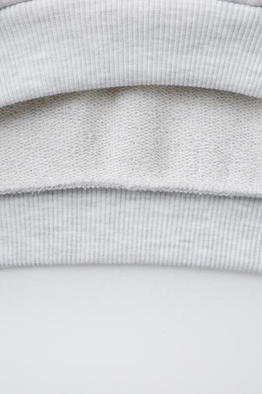 SWEAT POLO À ÉTIQUETTE BRODÉE - Gris chiné de Zara - Image 3