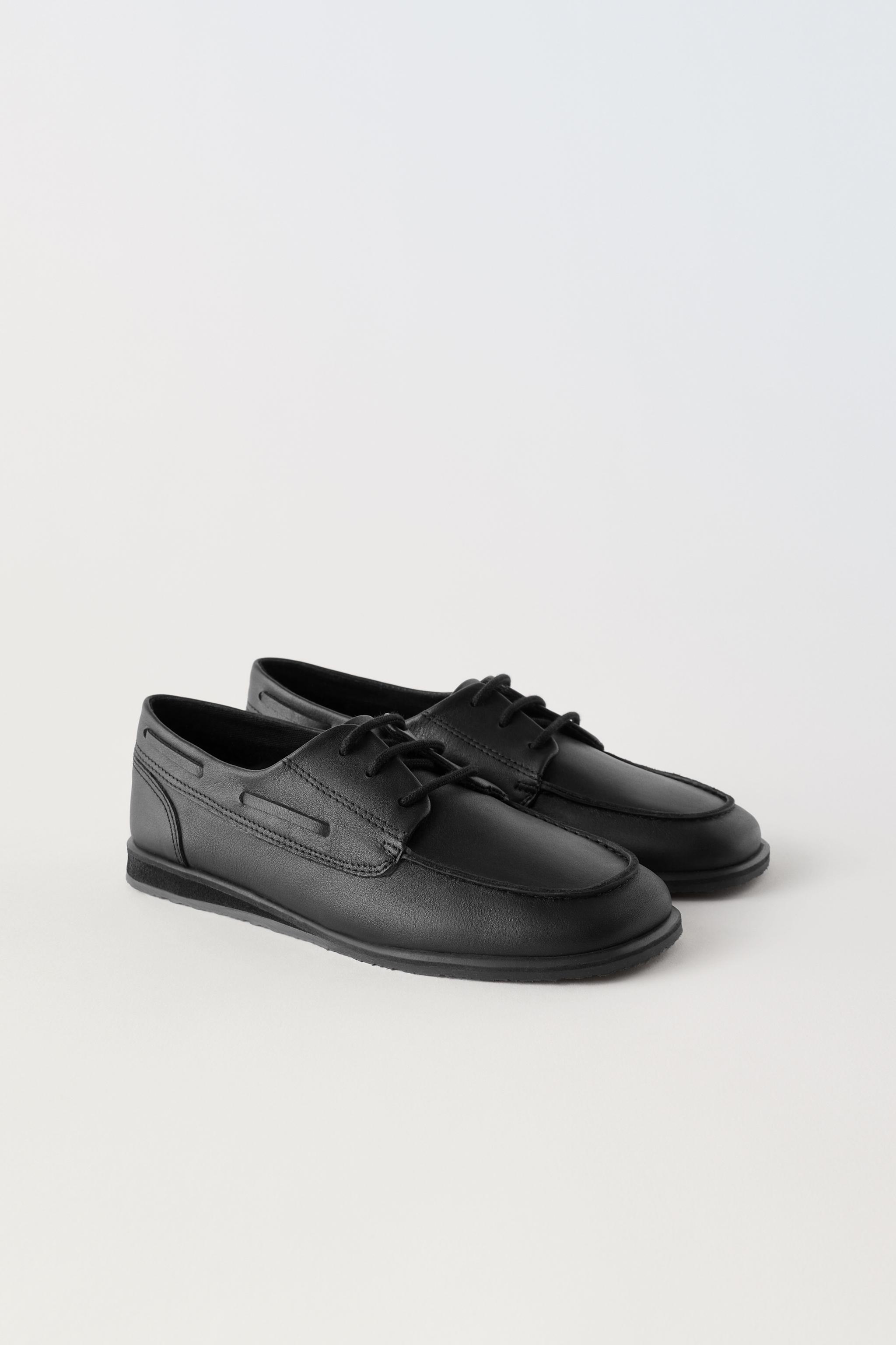 LEATHER LOAFERS - Black | ZARA United States