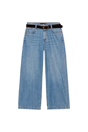 Z1975 BELTED WIDE-LEG CROPPED JEANS