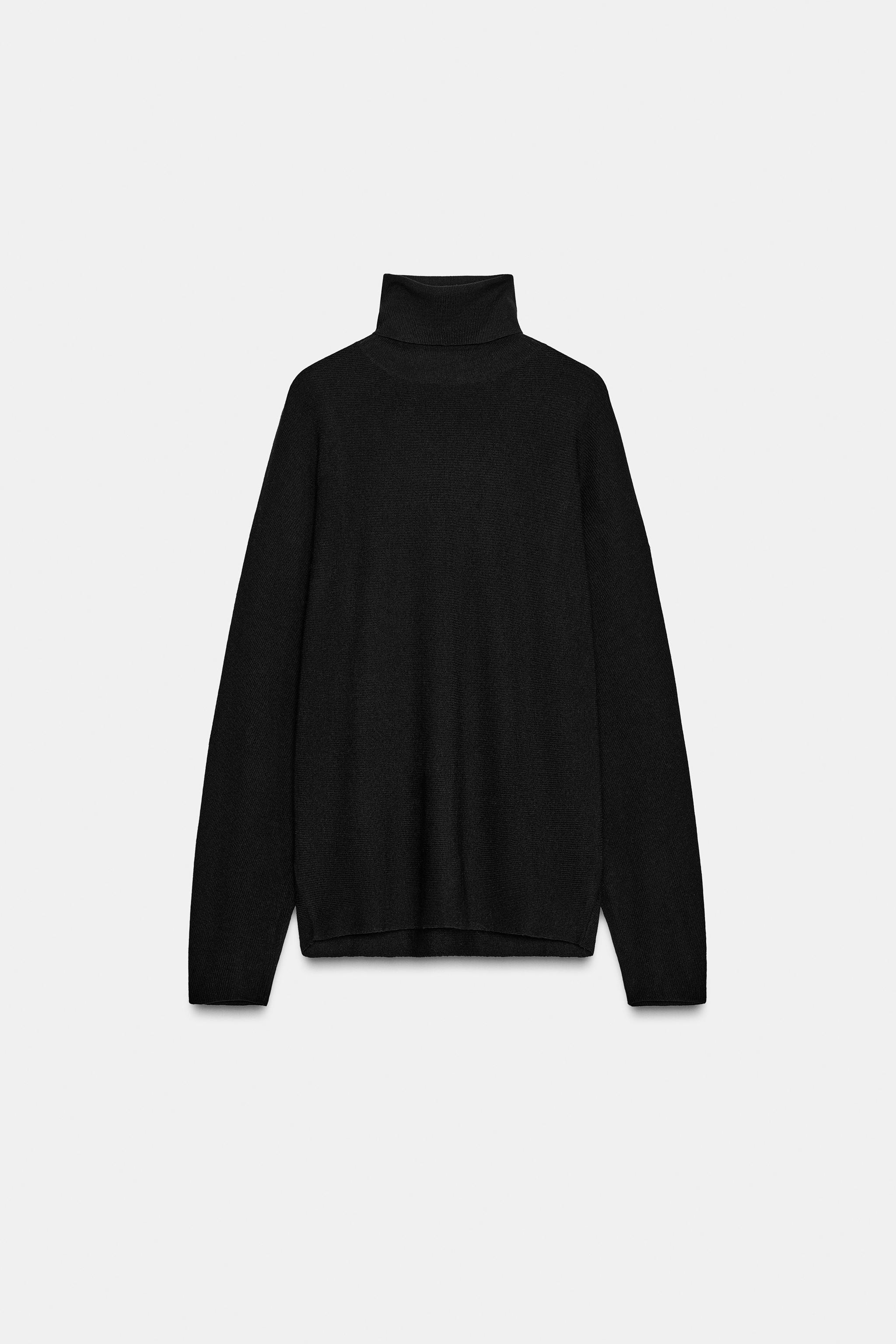 SUÉTER DE TRICÔ COM MANGA MORCEGO - Preto | ZARA Brasil