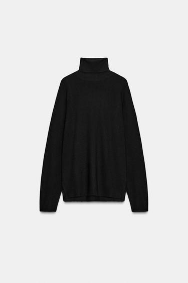 PULL EN MAILLE MANCHES CHAUVE-SOURIS - Noir de Zara
