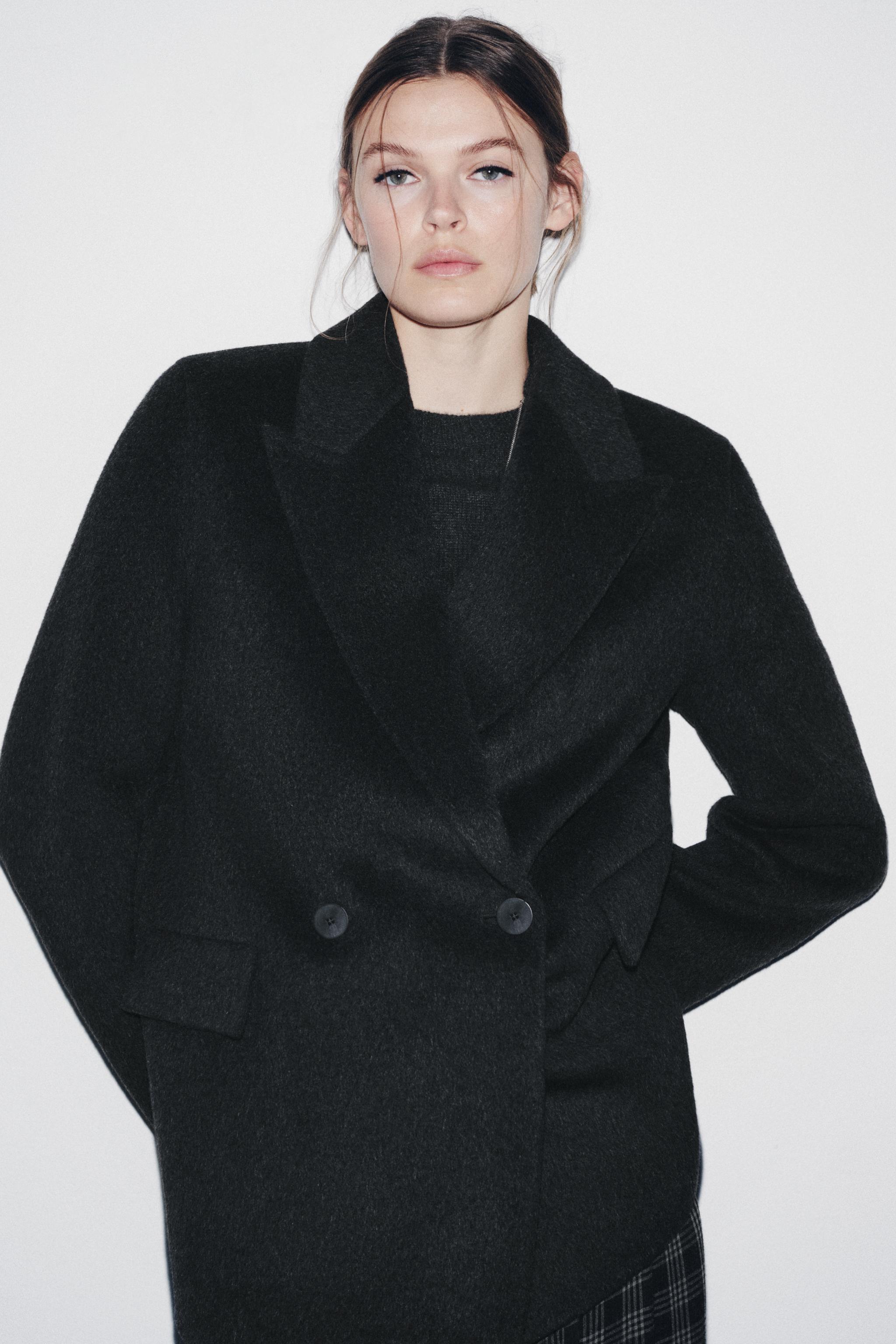 ウールブレンドダブルブレストブレザーZW COLLECTION - グレー | ZARA