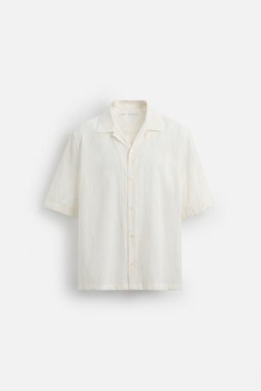 CHEMISE JACQUARD TEXTURÉE - Écru de Zara - Image 5