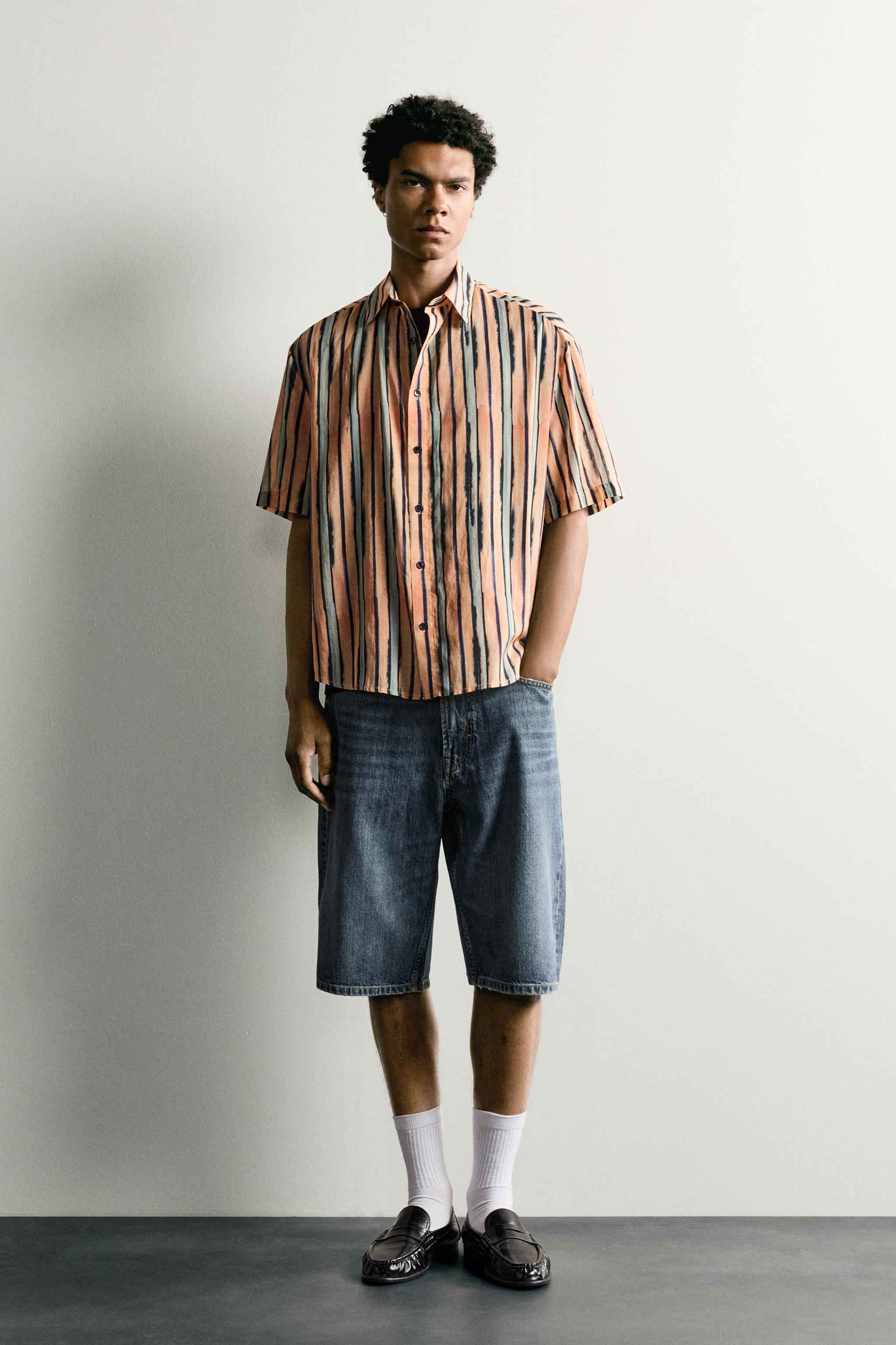 COTTON-VISCOSE STRIPED SHIRT