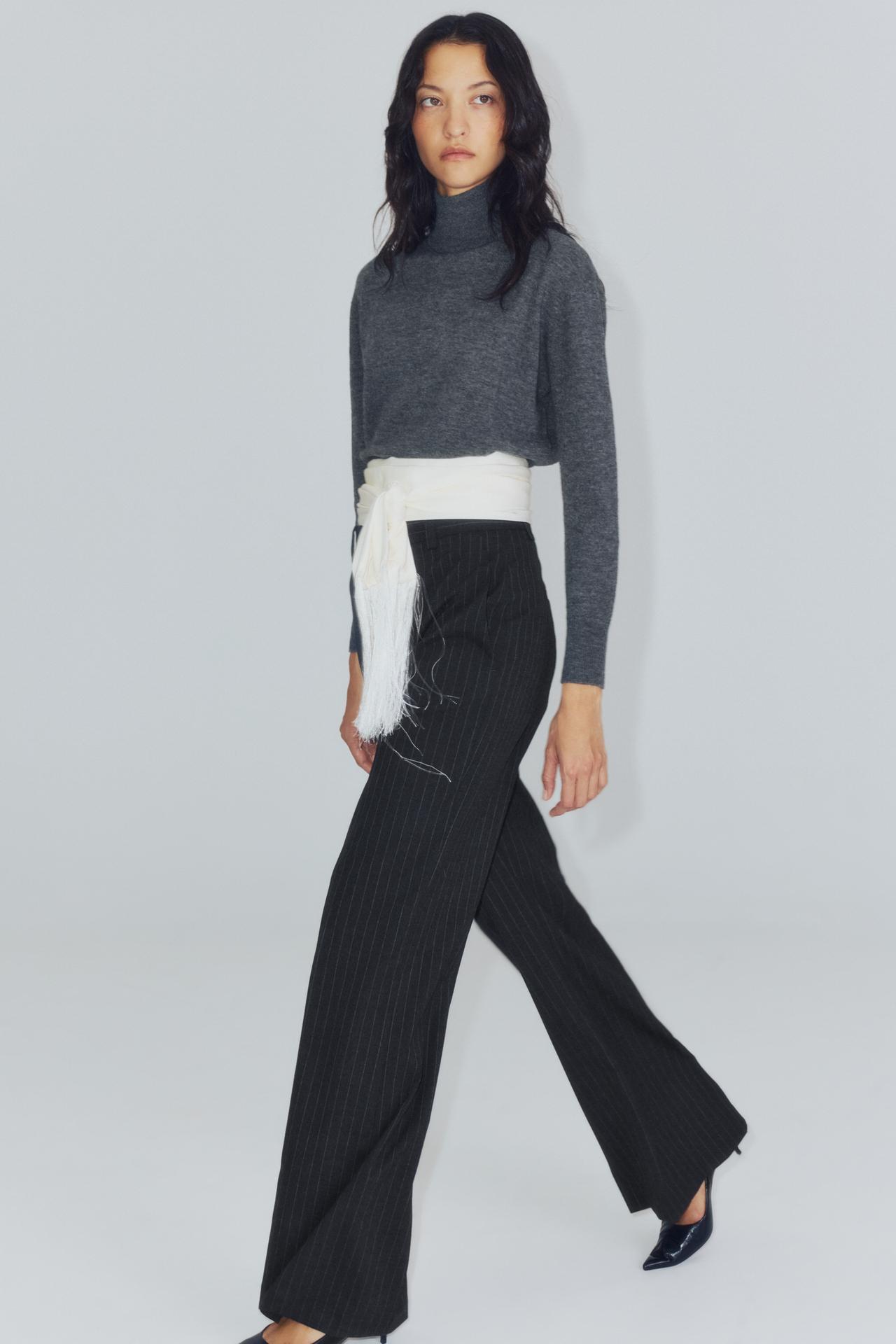 ZW COLLECTION HIGH-RISE PANTS — Gray