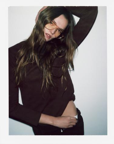 CAMISETA MANGA LARGA INTERLOCK - Chocolate de Zara