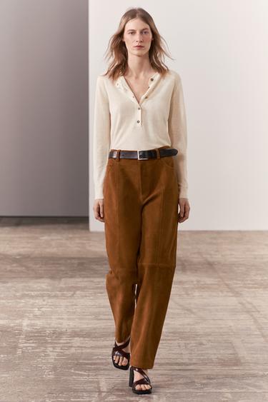 ОДНОТОННЫЙ ТОП ИЗ ТОНКОГО ТРИКОТАЖА С ПУГОВИЦАМИ — ЭКРЮ от Zara — изображение 0