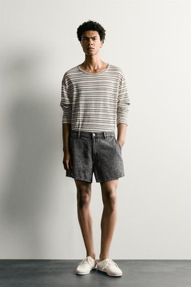 ACID WASH DENIM SHORTS - Anthracite grey by Zara - Image 0