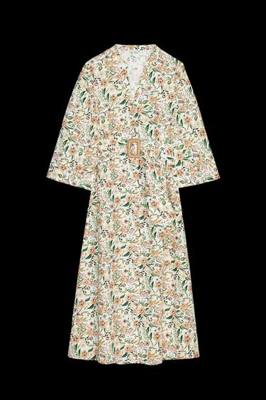 PRINTED POPLIN MIDI DRESS - Multicoloured by Zara - Image 0